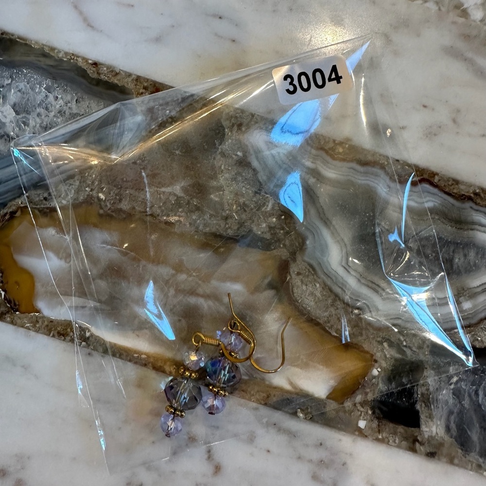 3004 Chic Gold and Iridescent Earrings - Picture 4 of 4
